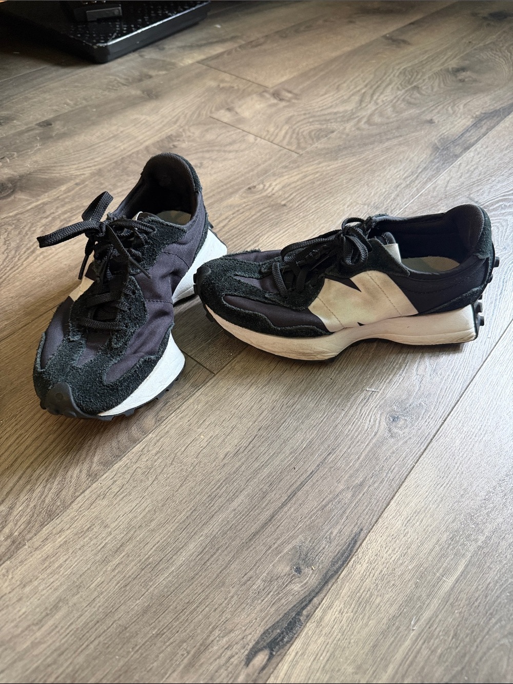 New Balance Women’s Black and White Retro Runner Sneakers